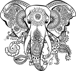 mandala coloring book, mandala elephant