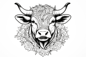 Pics of Bulls and Cow Images in Crystal Clear PNG! Free PNG images of a bull and cow mandala coloring pages.