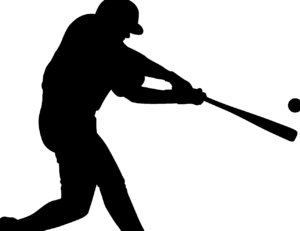 Baseball man swinging a baseball bat silhouette - sports PNG