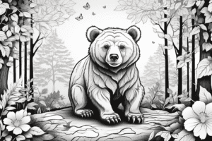 Cute bear coloring pages