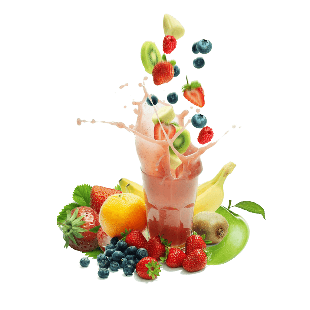 A colorful array of fresh fruits and a blender, representing the contents of the article about healthy fruit smoothie images.