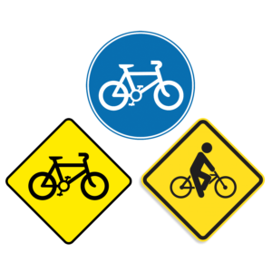 Bicycle traffic sign warning bicycle signal riding background vector illustration