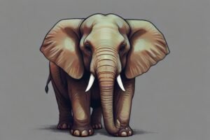 Illustration of an elephant transparent background.