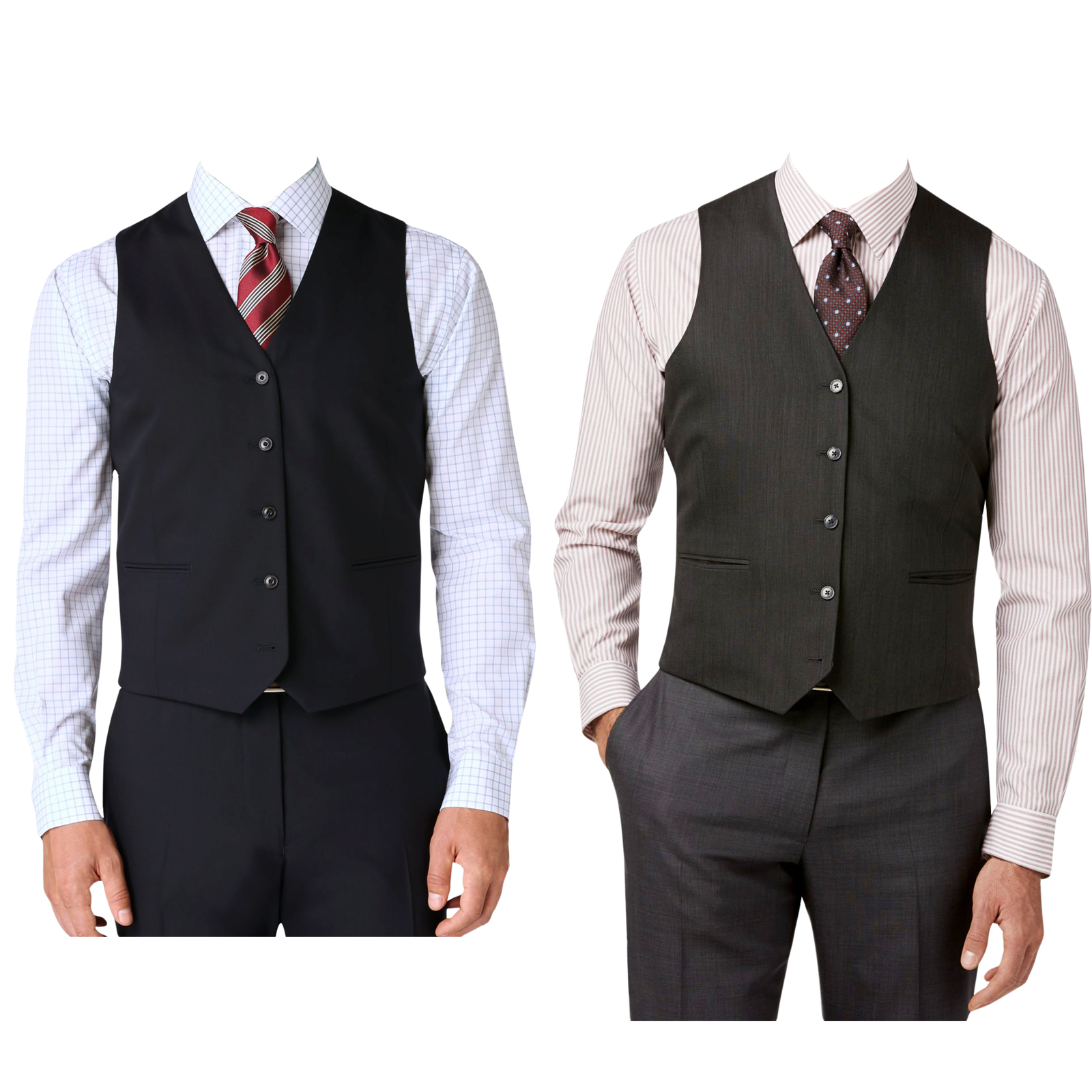 Man suit png , black waistcoat and Striped ties