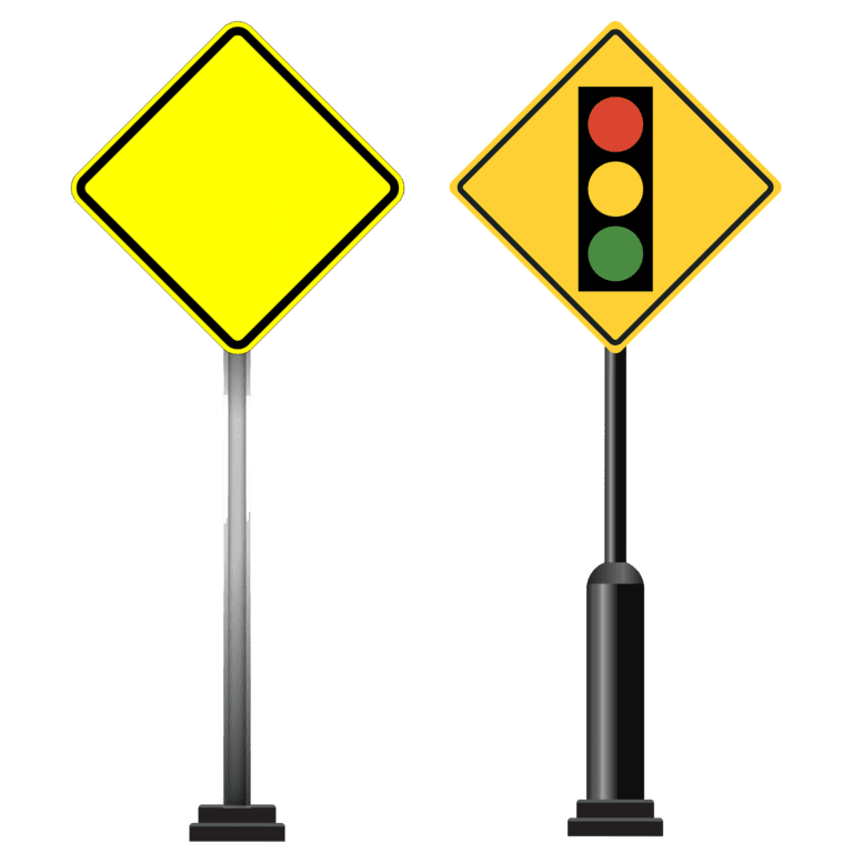 Traffic light regulation road sign different position icon set. 3d render road sign icon.