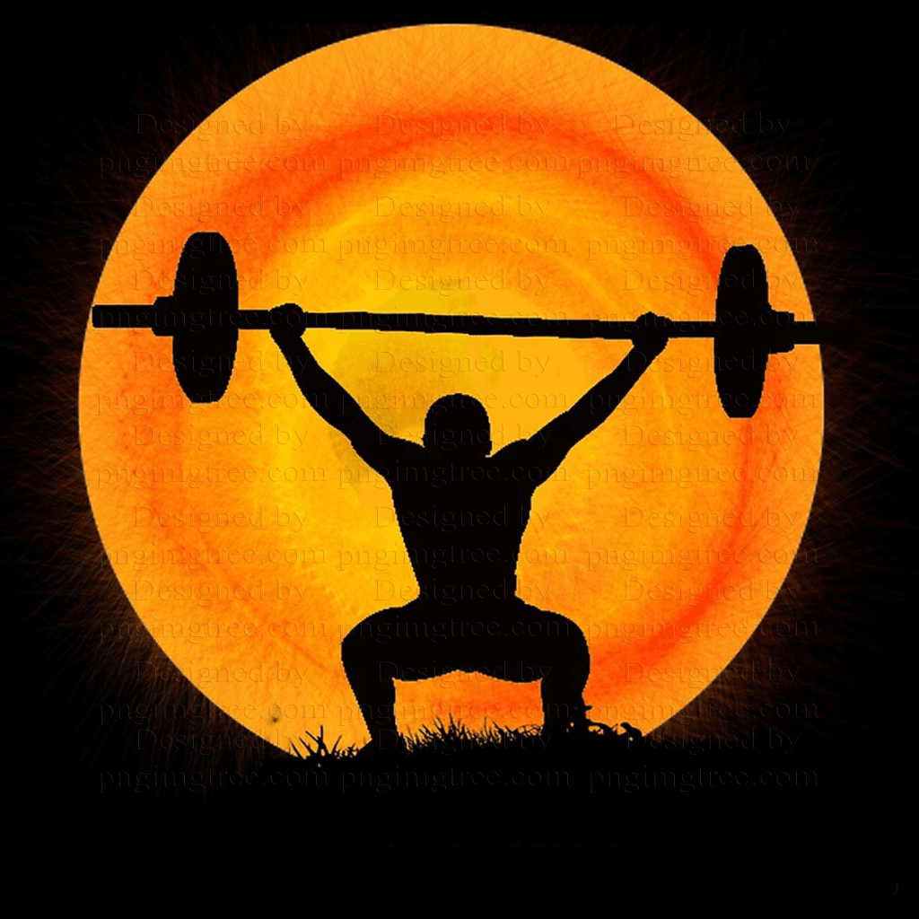 Silhouette of a bodybuilder showing the strength of weightlifting. Gym logo for a strong man on a nature background Unveiling the Strength: Gym Logo with Silhouette of a Bodybuilder