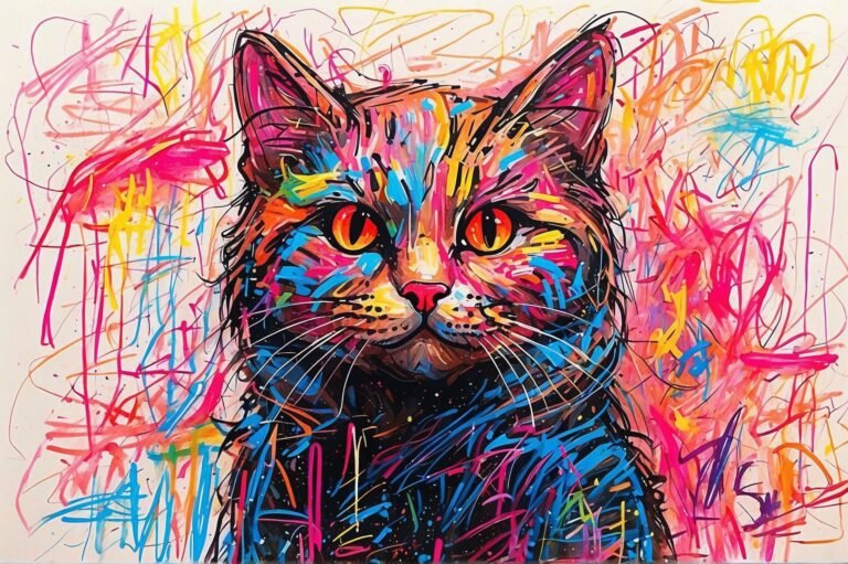 Best view image for Colorful cat