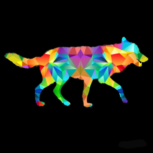 Colorful dog polygon illustration transparent background