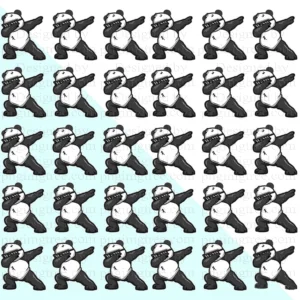 Seamless pattern of adorable a Cute panda vectors, stickers, and clipart.