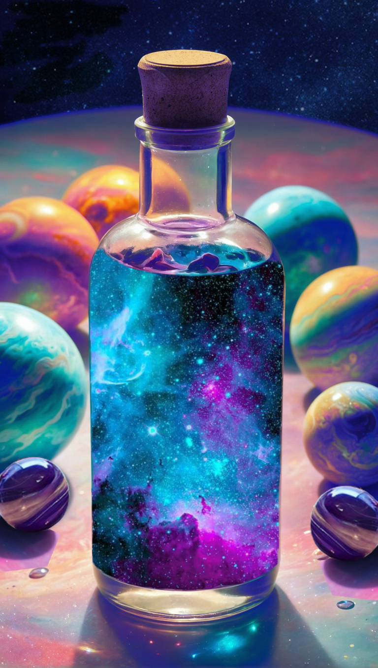 Beat pictures for Space bottle, A galaxy Universe in a bottle "The universe, stars, nebula, galaxies, planet, Solar System"