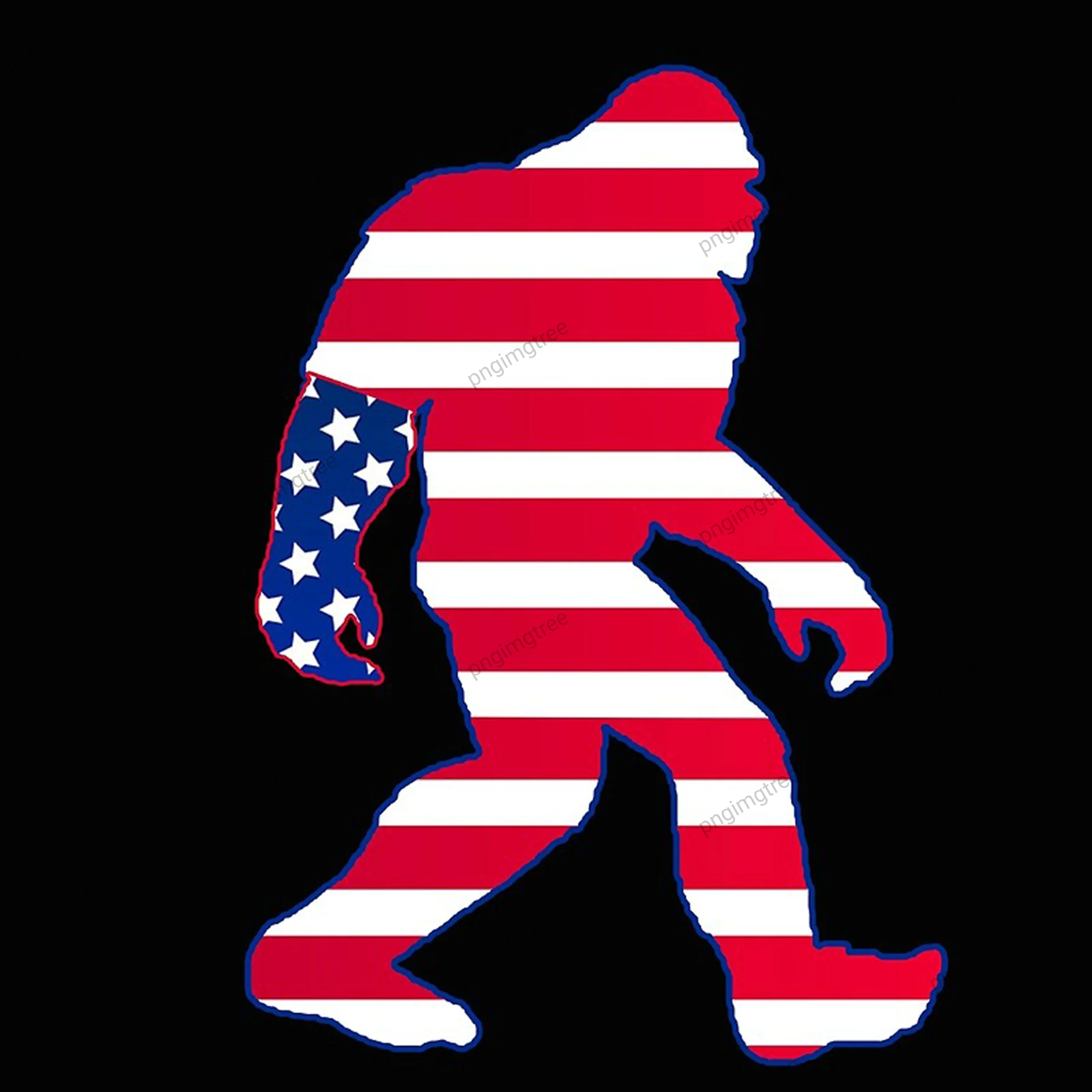 USA Bigfoot on black background shows the beauty of the design