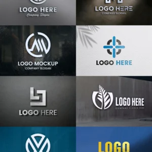 +30 Professional 3D Logo Mock-Up Templates (PSD Editable) – Realistic Branding & Presentation templates