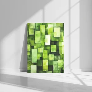 Geometric Wall Art Canvas | Modern Abstract Prints – High-Resolution, Editable & Print-Ready Digital Download, Geometric Wall Art Canvas: Modernize Your Space with Bold Lines & Shapes green pattern.