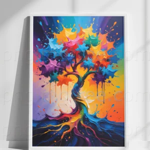Tree Abstract Oil Colors Canvas | Nature-Inspired Wall Art – High-Resolution, Editable & Print-Ready Digital Download