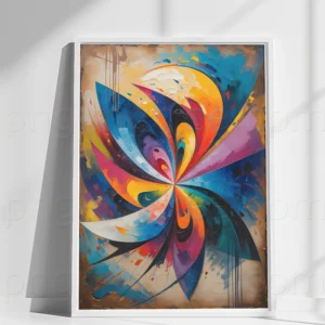 Geometric Oil Colors Painting Canvas | Modern Abstract Wall Art – High-Resolution, Editable & Print-Ready Digital Download