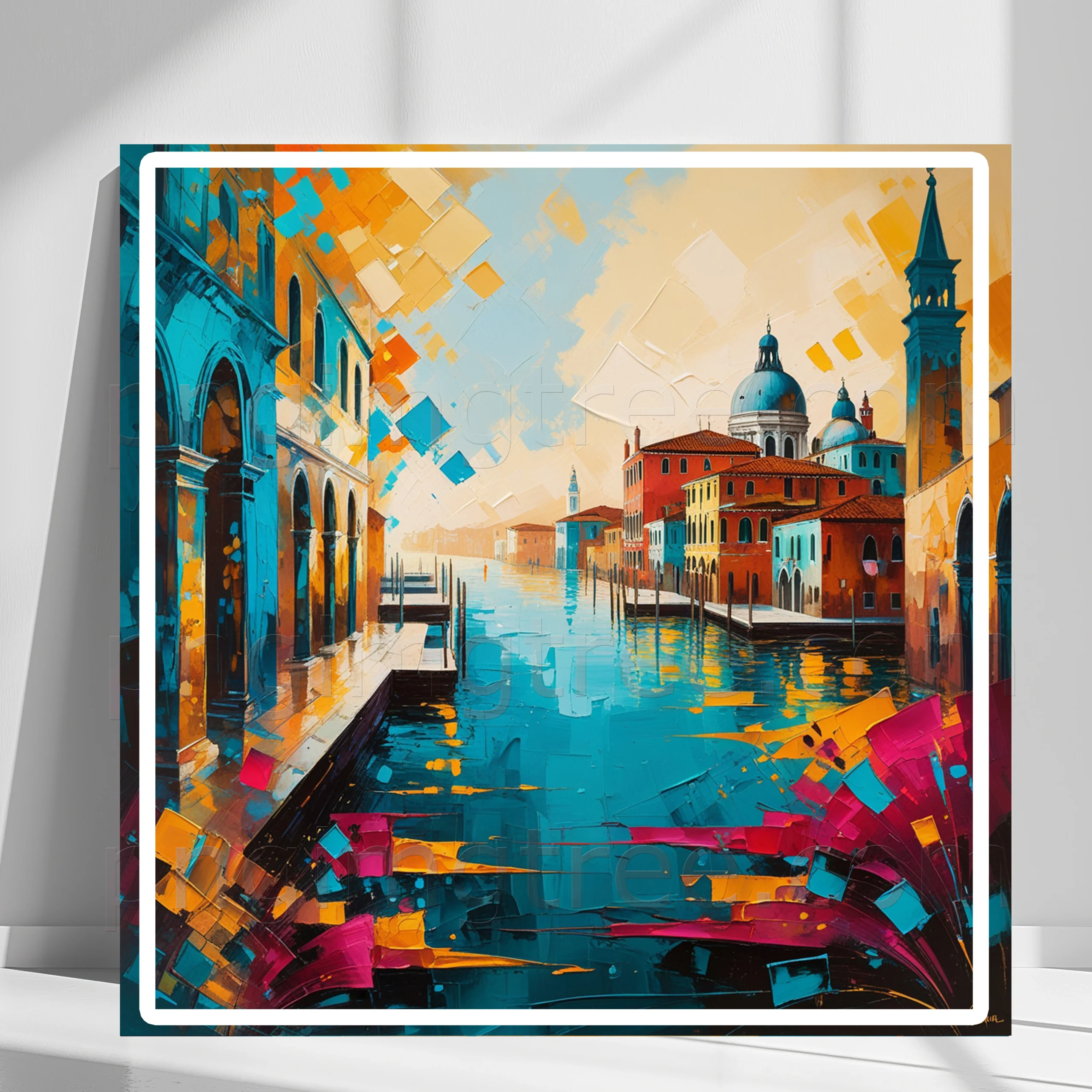 Italy Venice City Vintage Oil Colors Canvas | Nostalgic Wall Art – High-Resolution, Editable & Print-Ready Digital Download