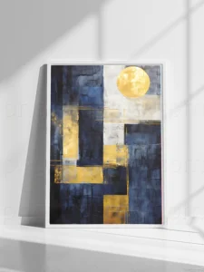 Exclusive Abstract Canvas Wall Art Prints | Premium High-Resolution Modern Decor – Instant Download & Print-Ready Blue, black , yellow and mixed stunning colors