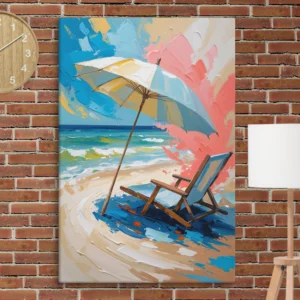My Canvas: On the Beach Abstract Oil Colors Canvas | Coastal Wall Art