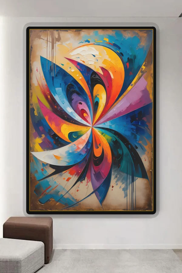 Geometric vintage Oil Colors Painting Canvas | Modern Abstract Wall Art – High-Resolution, Editable & Print-Ready Digital Download - Image 5