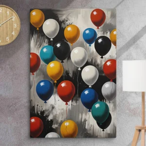 Canvas Posters: The Perfect Blend of Art and Affordability -Balloons Abstract Oil Colors Canvas Style