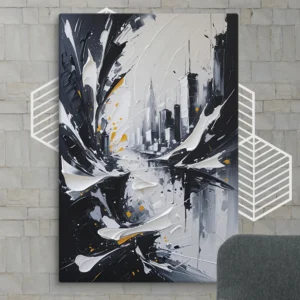 black and white city view wall art canvas Digital Download - Ready for Print