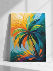 Best Posters for Room Decor 2025 - Banana Tree Abstract Oil Colors Canvas | Tropical Wall Art