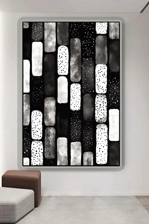 Black Decor Canvas Wall Art | Bold Modern Minimalist - Hand-stretched over solid wood - Image 2