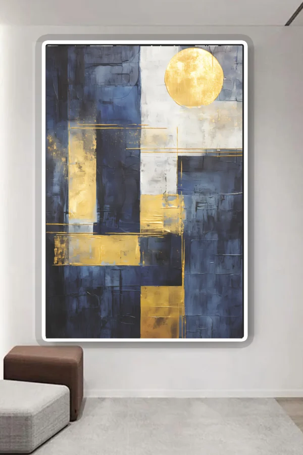 Exclusive Abstract Canvas Wall Art Print | Premium High-Resolution Modern Decor– Instant Download & Print-Ready Blue, black , yellow and mixed stunning colors - Image 3