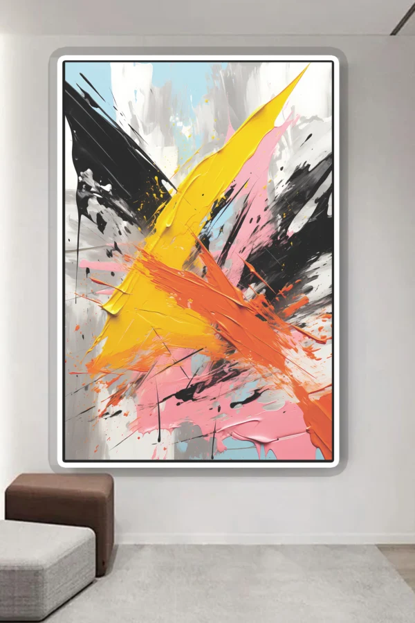 Vibrant Mixed Oil Colors Abstract Canvas Wall Art |  Modern Home Decor & Print-Ready for print