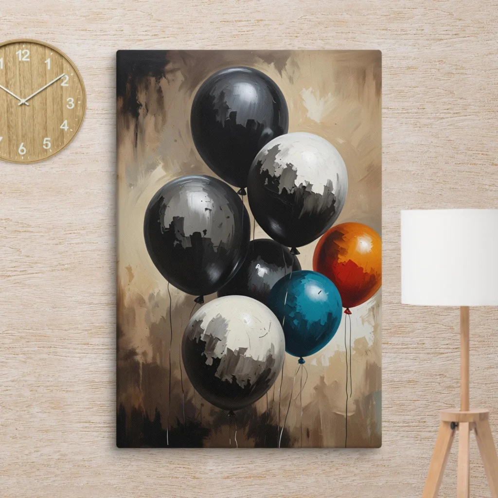 Easy Canvas Prints - Balloon Abstract Oil style Painting - +100 Vibrant Canvas Art Print