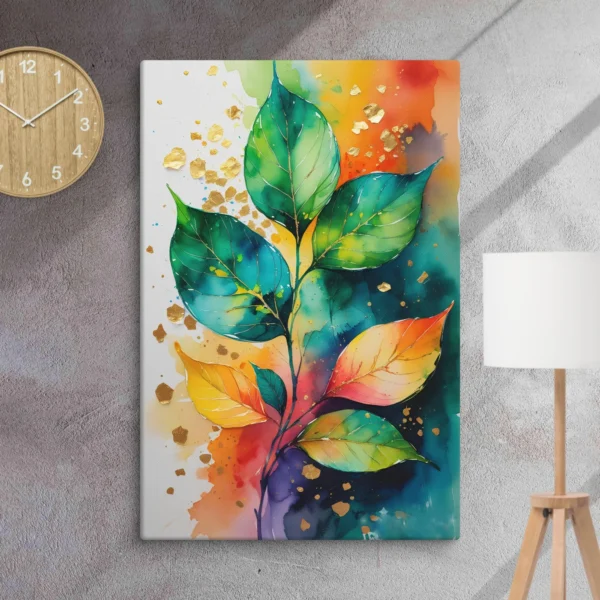 Colorful Leaves Canvas - Hand-stretched over solid wood - Vibrant Foliage Wall Décor for Nature Lovers - Image 2