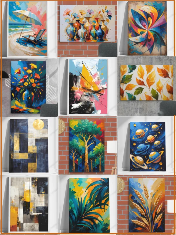 +100 Unique Wall-Art Canvas  Art-Works Digital Download