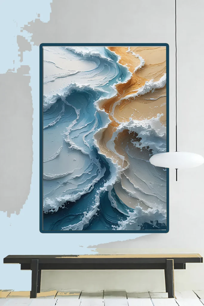 Beach Waves Watercolor Canvas – Instant Download, Instant Coastal Vibes!