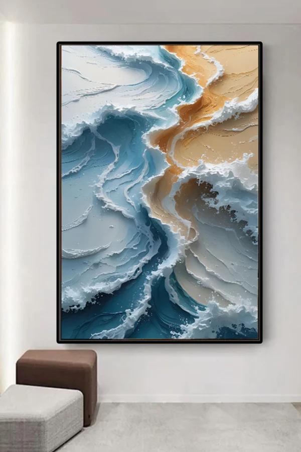 Beach Waves Watercolor Canvas – Instant Download, Instant Coastal Vibes! - Image 3