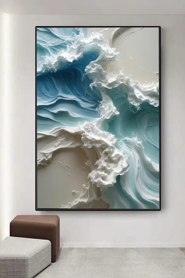 Beach Waves Watercolor and Sands Canvas – Instant Download, Instant Coastal Vibes!