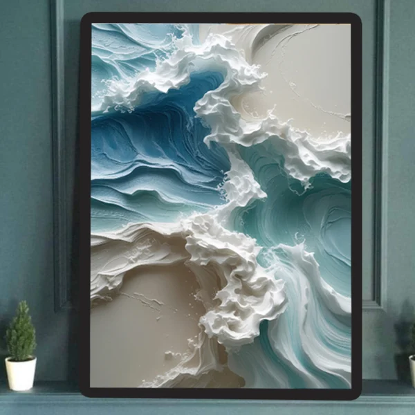 Beach Waves Watercolor and Sands Canvas – Instant Download, Instant Coastal Vibes! - Image 2