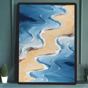 Beach Waves and Sands Canvas – Instant Download, Instant Coastal Vibes!