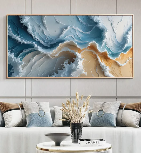Beach Waves Watercolor Canvas – Instant Download, Coastal Vibes! - Image 2