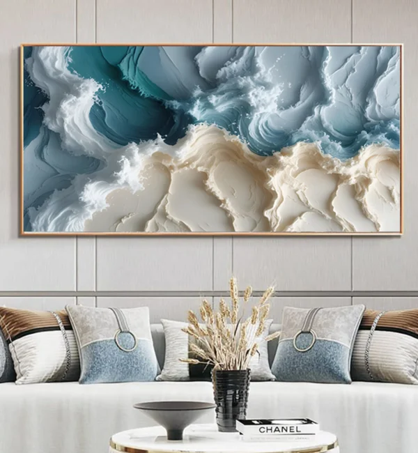 Beach Waves Watercolor Canvas, Instant Coastal Vibes – Instant Download! - Image 3