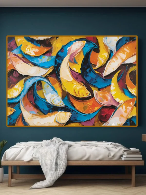 Aqua Symphony: A Dance of Koi , geometric mixed colors fish pattern  -  Instant Download