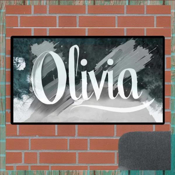Olivia - Elegant Name Artwork Ocean Waves BackGround (Instant Download) - Image 3