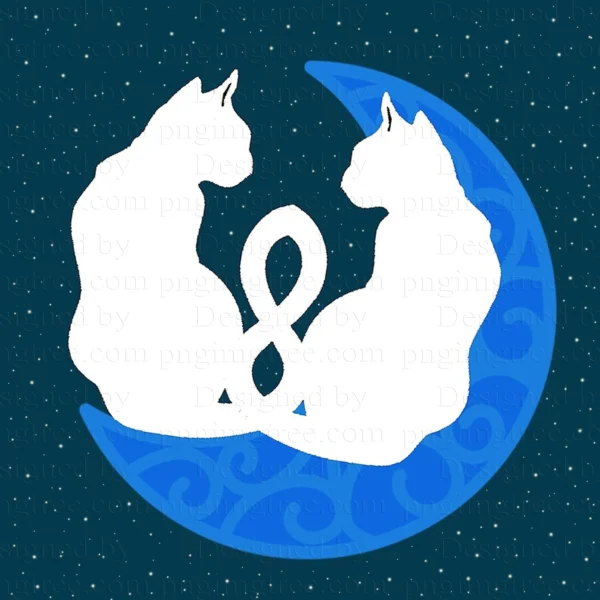 Cats & Moon Aesthetic – High-Quality Artwork Printable Digital Download for Creators & Cat Lovers