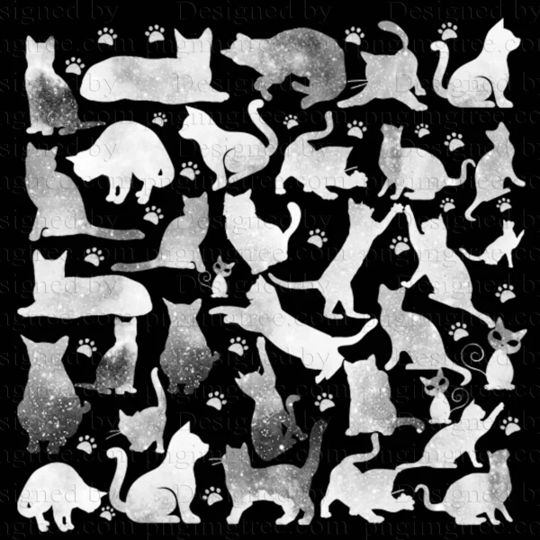 Black and White Cat image – High-Quality Artwork Printable Digital Download for Creators & Cat Lovers