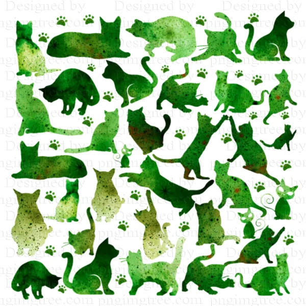 Cats Pattern Image – High-Quality Artwork Printable Digital Download for Creators & Cat Lovers