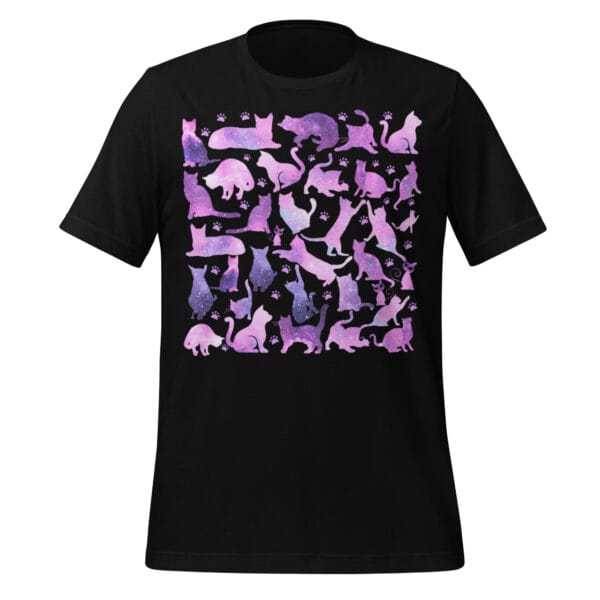 T Shirts with cat designs - Unisex t-shirt - Cosmos cats Pattern - Image 3