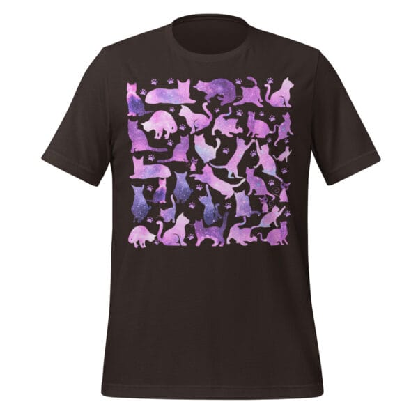 T Shirts with cat designs - Unisex t-shirt - Cosmos cats Pattern - Image 5