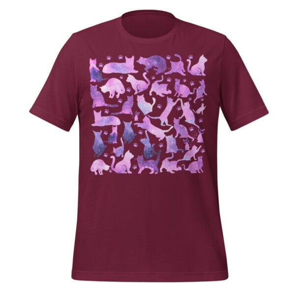 T Shirts with cat designs - Unisex t-shirt - Cosmos cats Pattern - Image 6