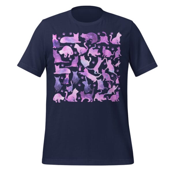 T Shirts with cat designs - Unisex t-shirt - Cosmos cats Pattern - Image 2
