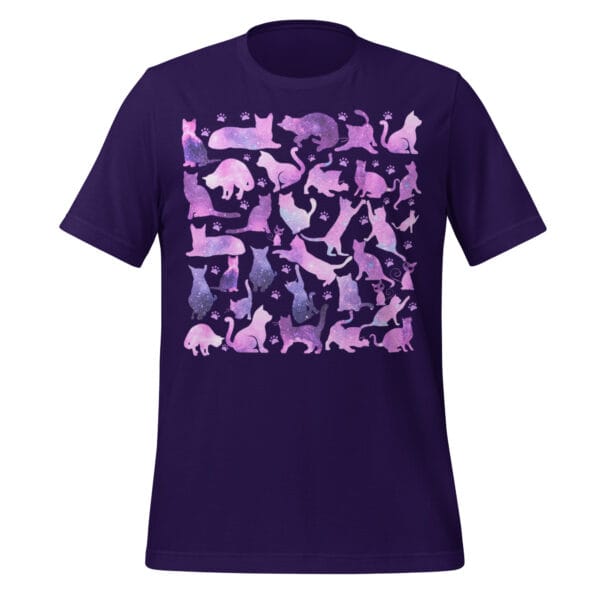 T Shirts with cat designs - Unisex t-shirt - Cosmos cats Pattern - Image 4