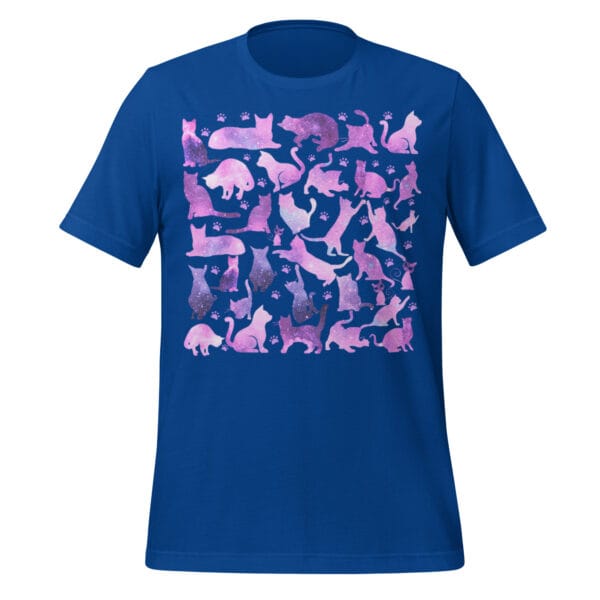 T Shirts with cat designs - Unisex t-shirt - Cosmos cats Pattern - Image 7